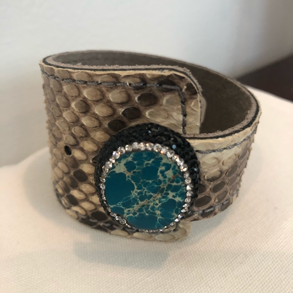 Amazing python and agate cuffs